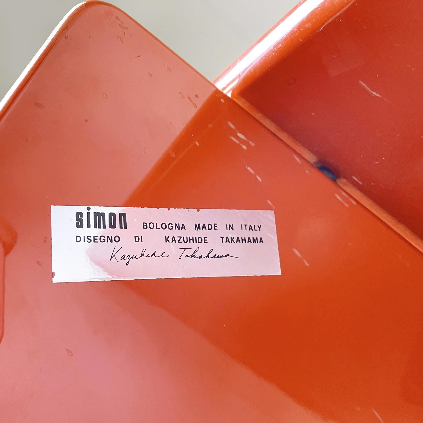 Moderner italienischer moderner roter Holzstuhl Kazuki von Takahama für Simone Gavina, 1960er Jahre im Angebot 7