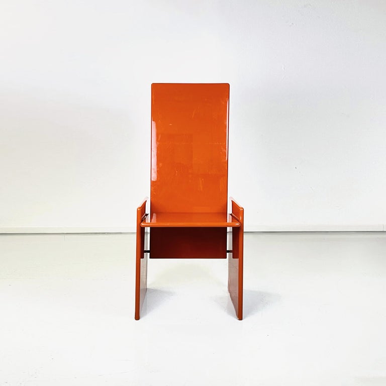 Italian Modern Red Wood Chair Kazuki by Takahama for Simone Gavina