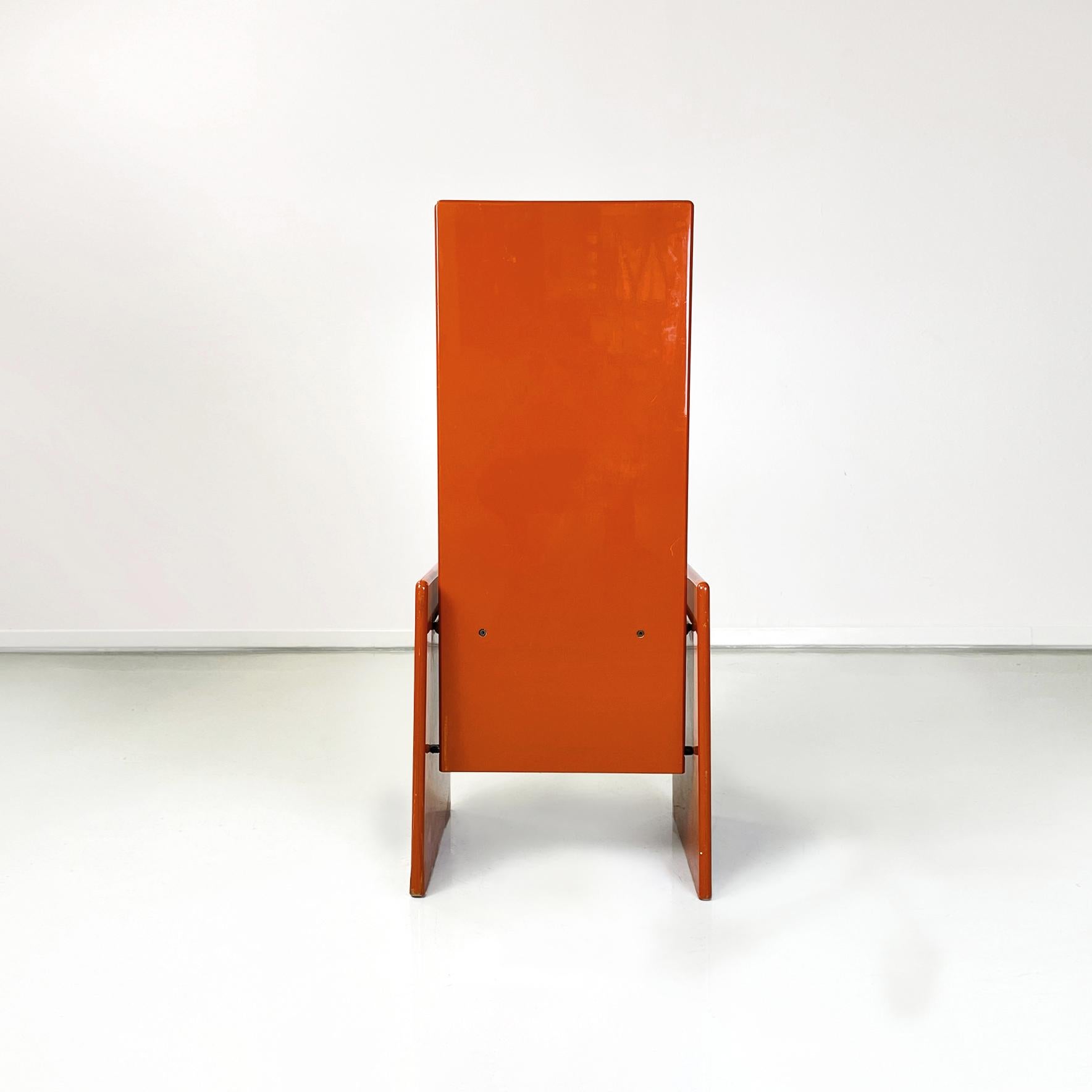 Moderner italienischer moderner roter Holzstuhl Kazuki von Takahama für Simone Gavina, 1960er Jahre (Lackiert) im Angebot