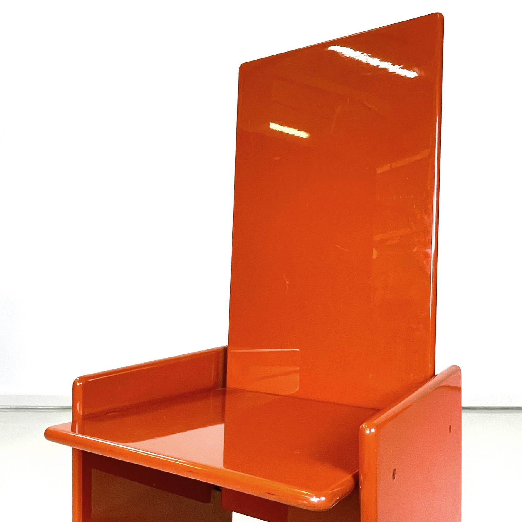 Lacquered Italian Modern Red Wood Chair Kazuki by Takahama for Simone Gavina, 1960s For Sale