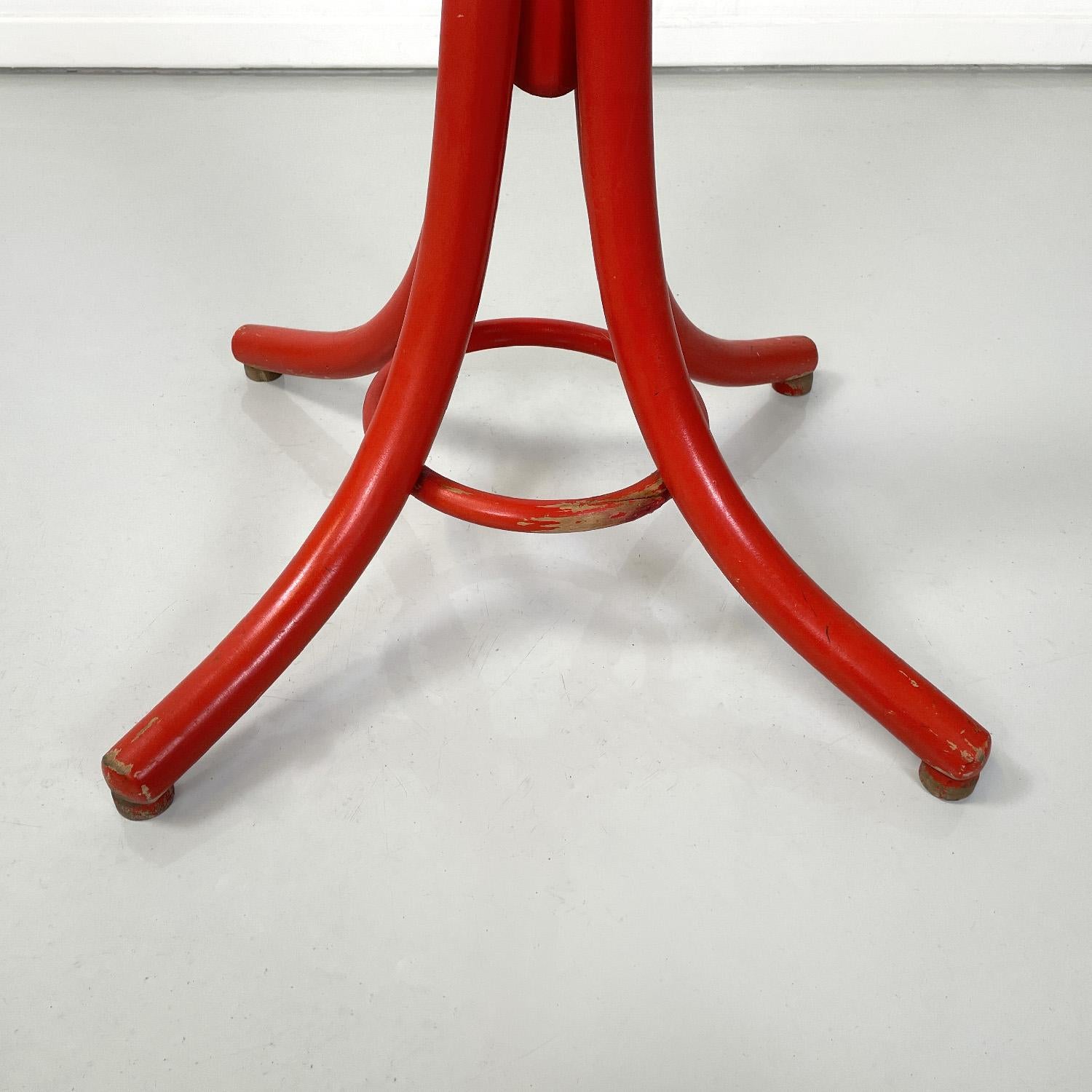 Italian modern red wooden floor coat hanger, 1970s 7