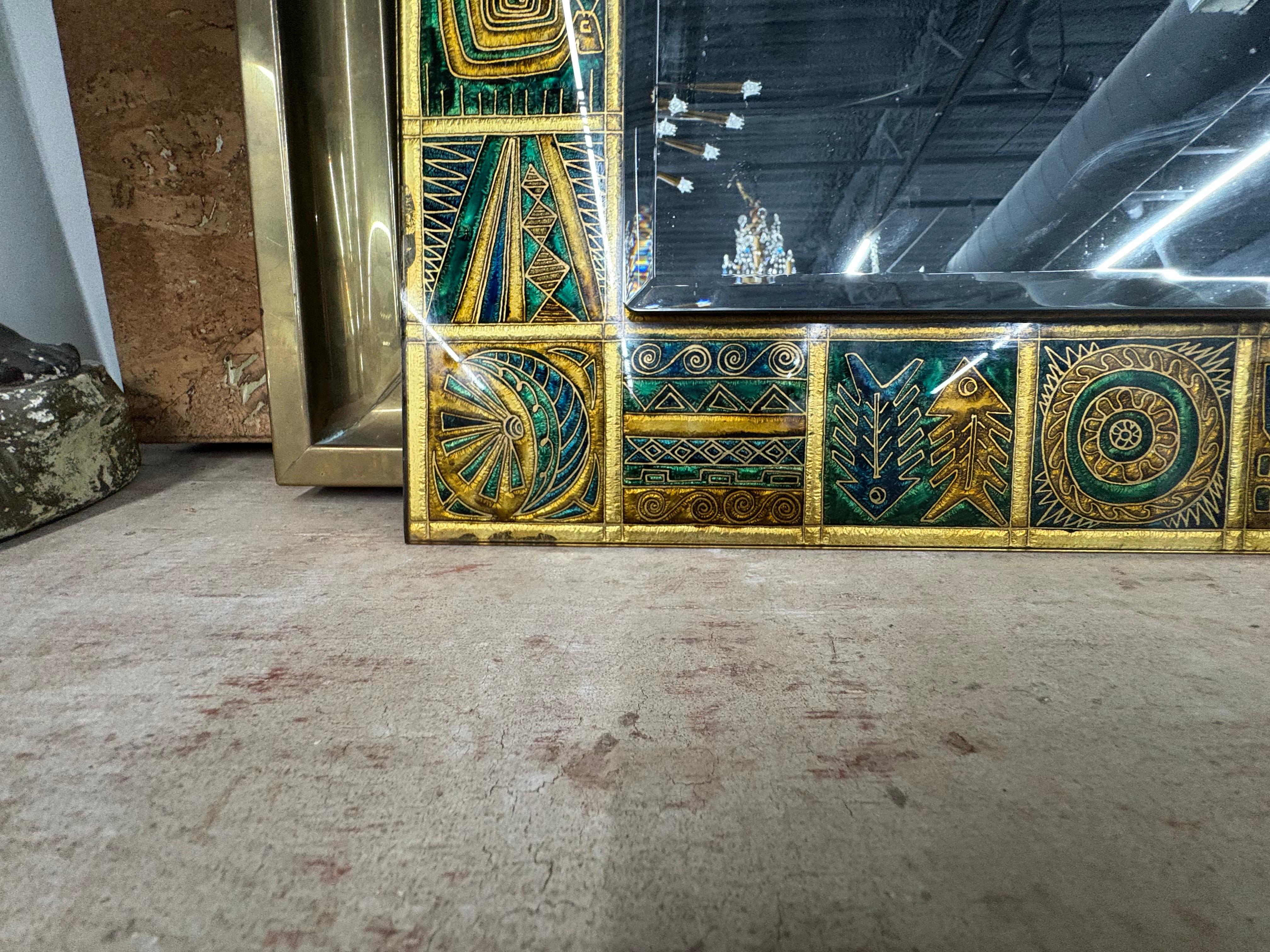 Italian Modern Reverse Decorated Beveled Mirror For Sale 3