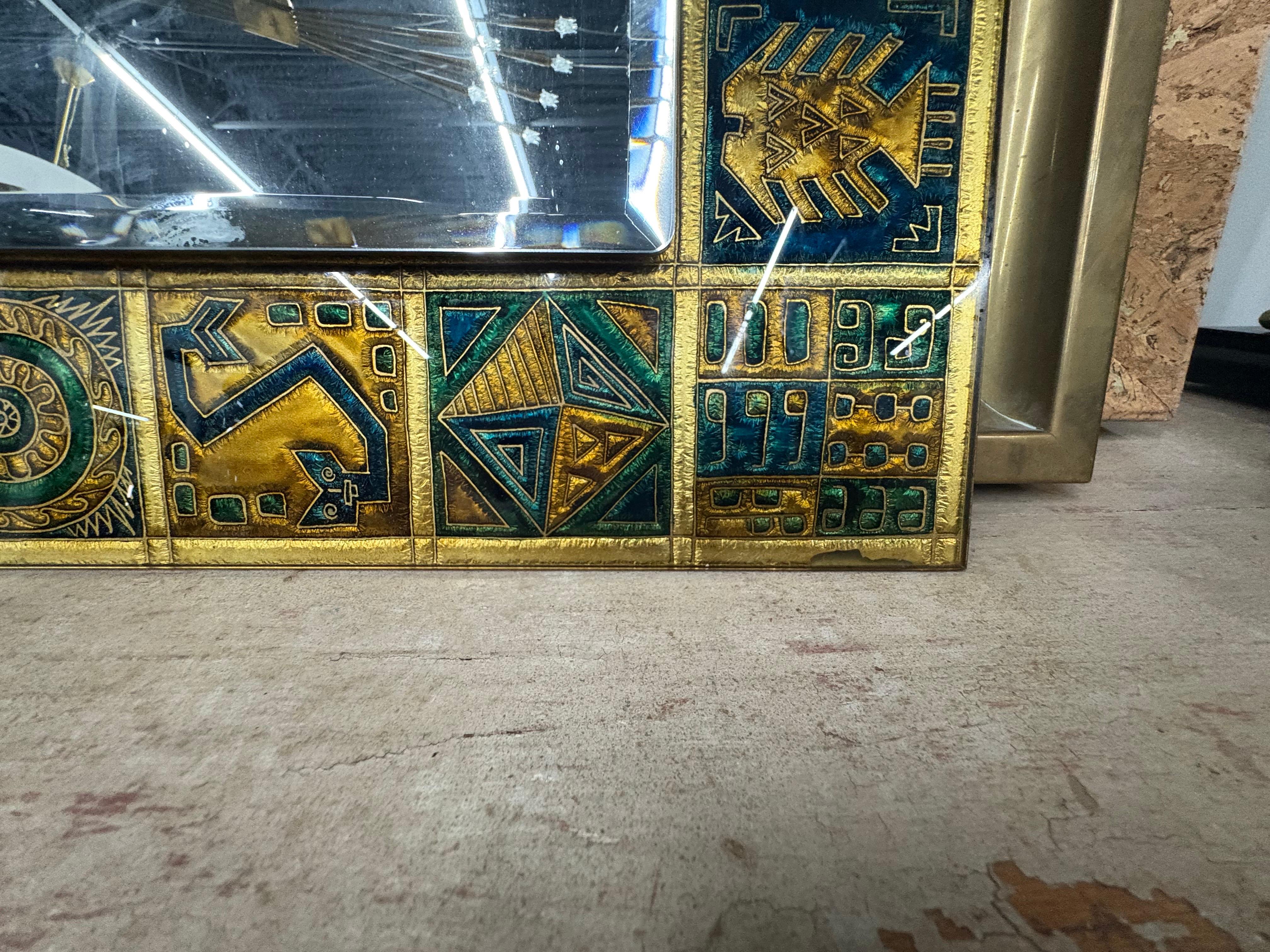 Italian Modern Reverse Decorated Beveled Mirror For Sale 4