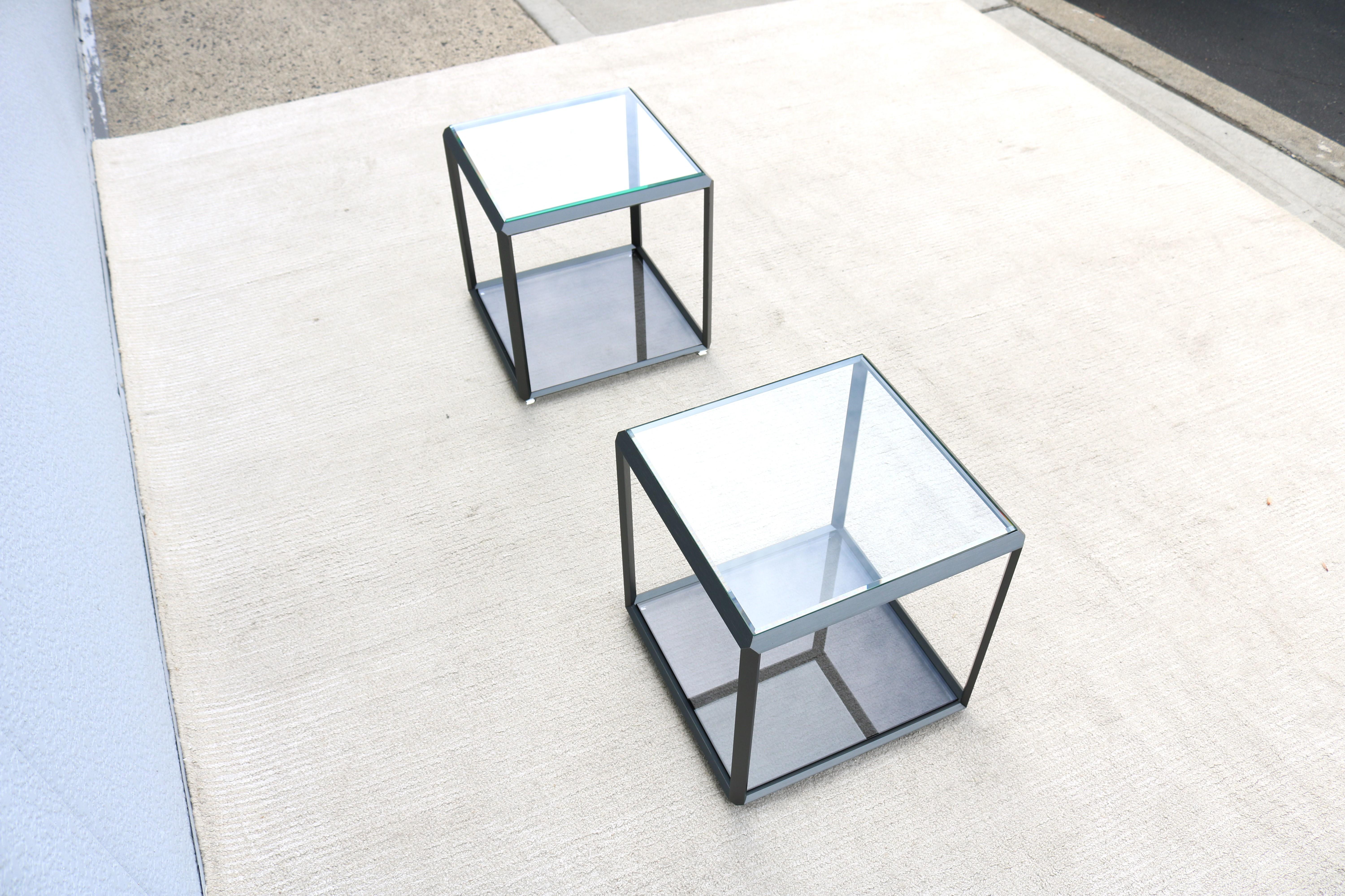 Italian Modern Ron Gilad for Molteni & C 45 Tavolino Glass Side Tables - a Pair 10