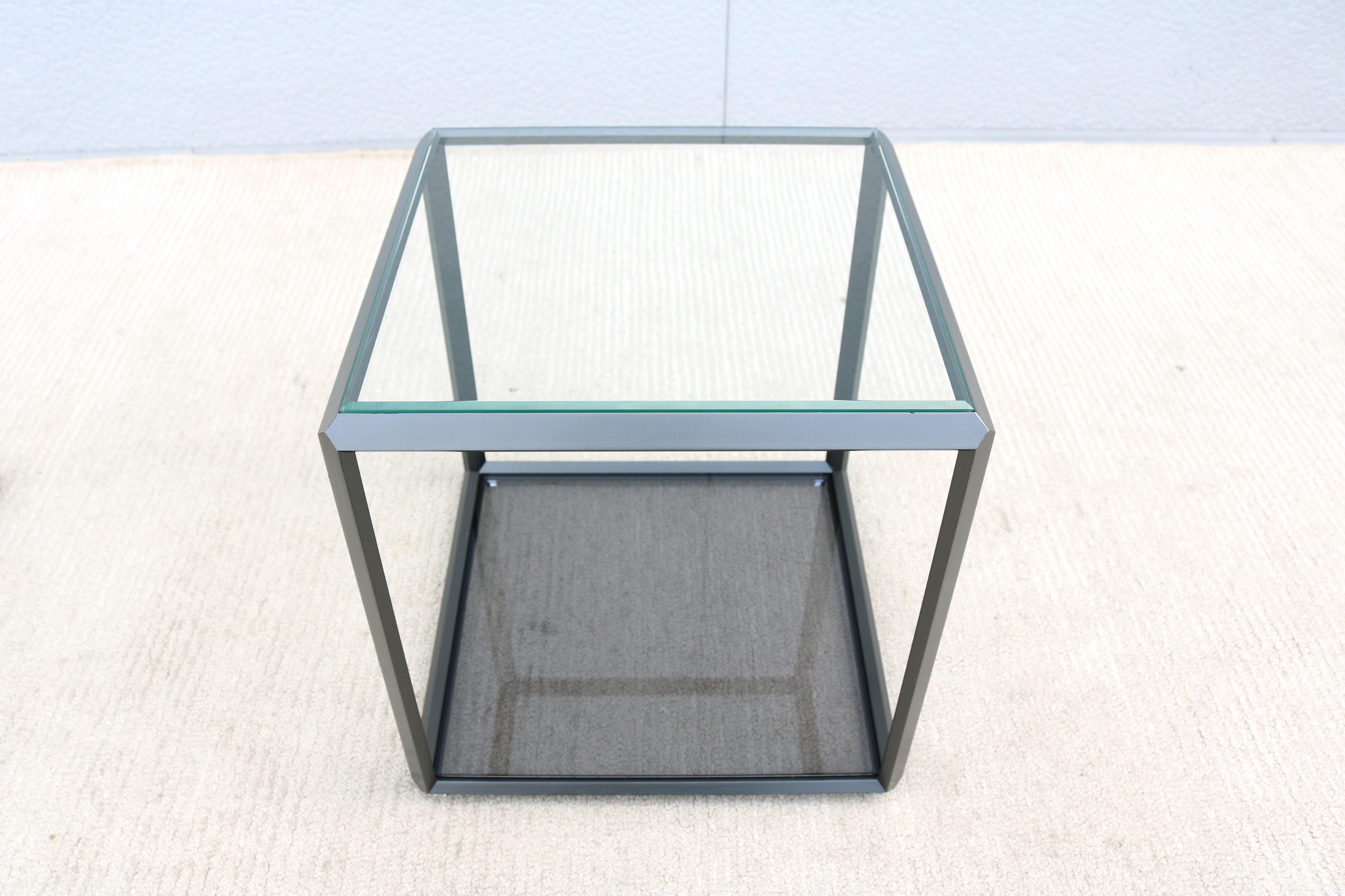 Italian Modern Ron Gilad for Molteni & C 45 Tavolino Glass Side Tables - a Pair 11