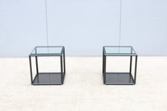 Italian Modern Ron Gilad for Molteni & C 45 Tavolino Glass Side Tables - a Pair