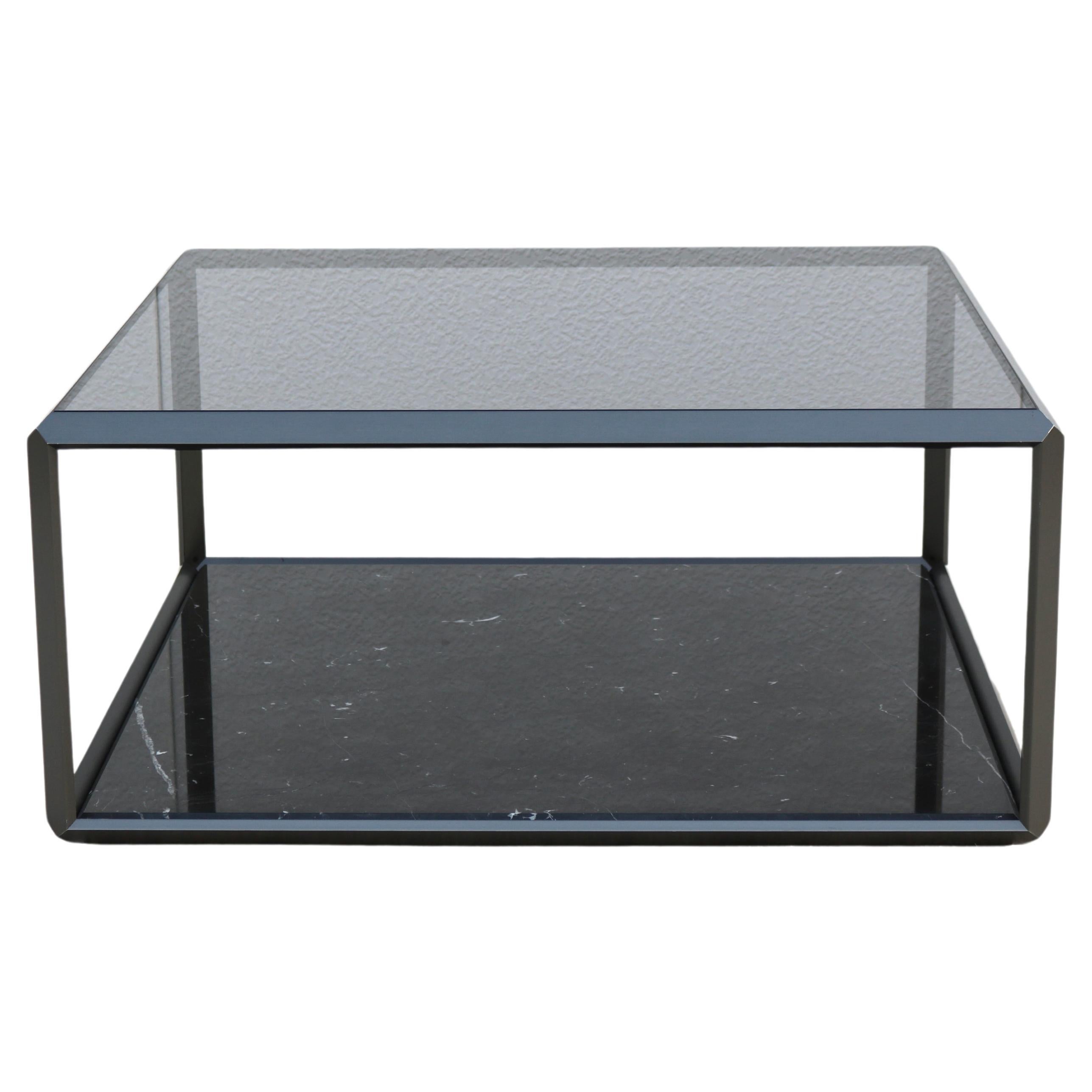 Italienischer moderner italienischer Couchtisch aus Marmor und Glas, Ron Gilad für Molteni&C 45 Tavolino, Ron Gilad