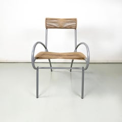 Italian modern rope and gray steel chair Juliette by Massimo Iosa-Ghini, 1990s