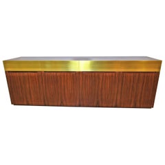 Credenza moderna italiana in palissandro e ottone