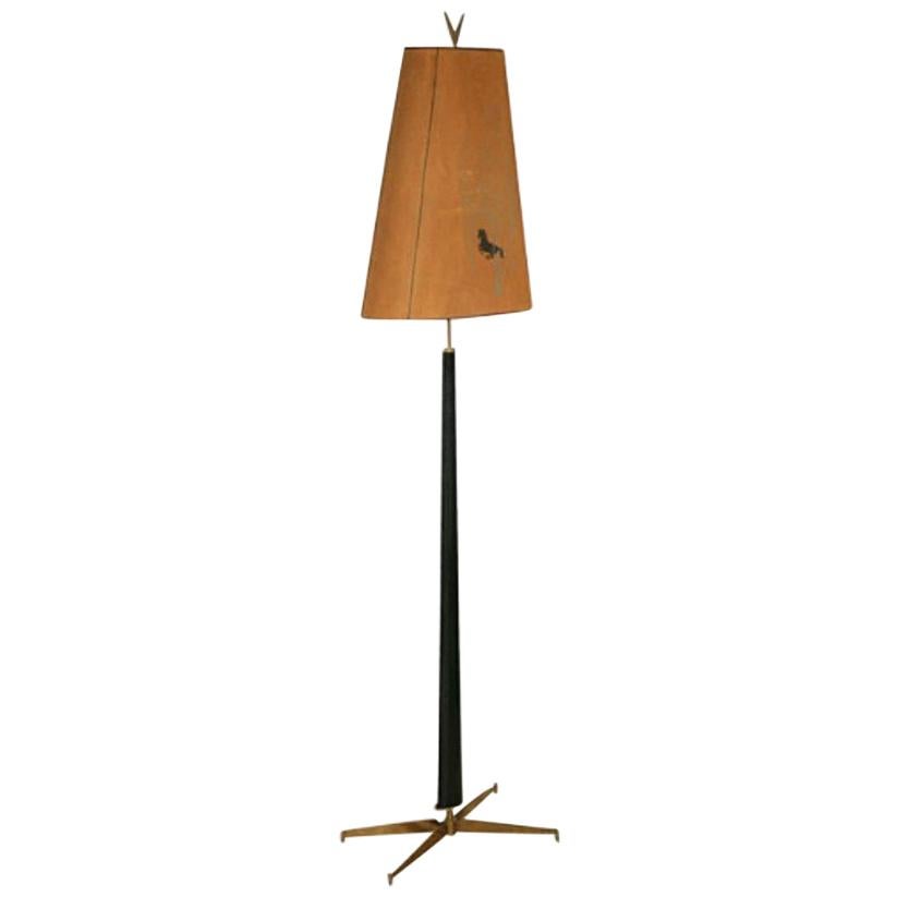 Italian Modern Rosewood and Brass Floor Lamp, Gio Ponti