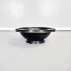 Italian Modern Round Bowl Centerpiece in Black Painted Metal, 1990s