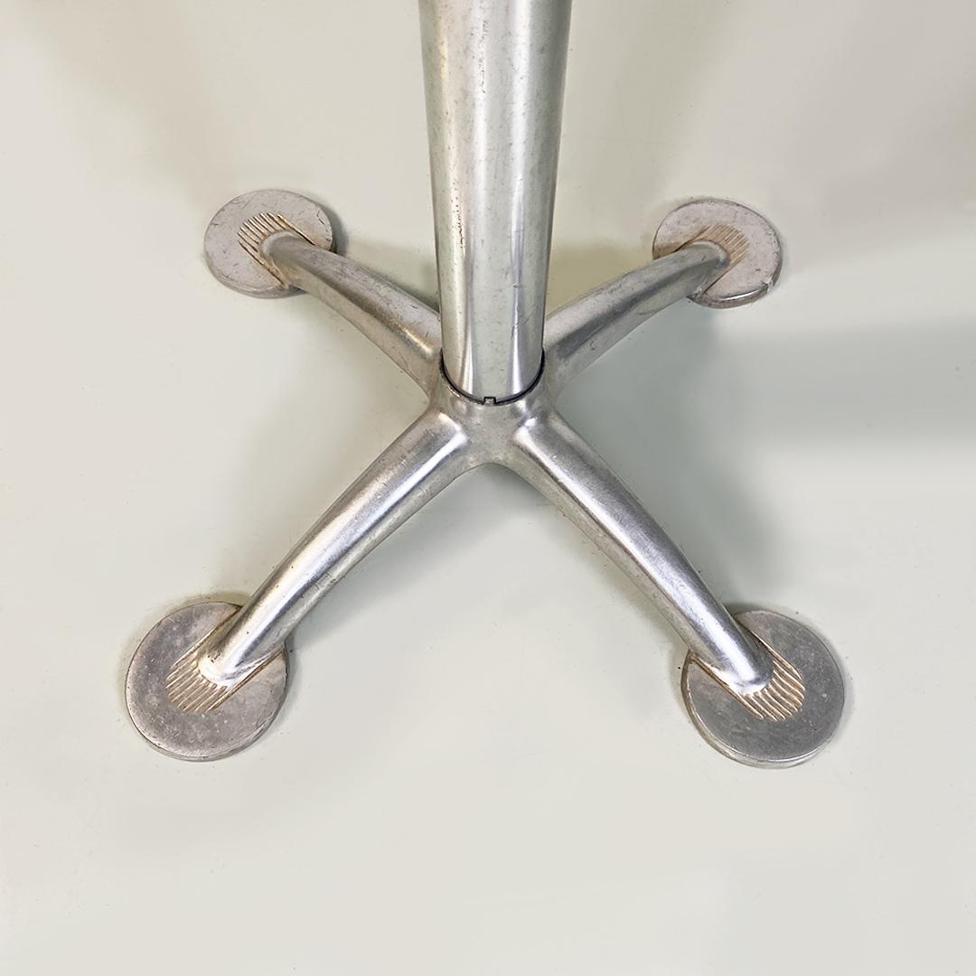 Aluminum Italian Modern Round Brushed Aluminium Casting Bar or Dining Tables, 1980s For Sale