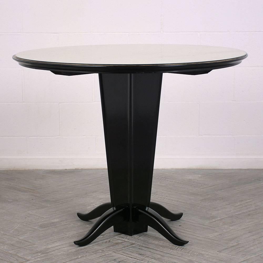 Carved Italian Modern Round Center Table
