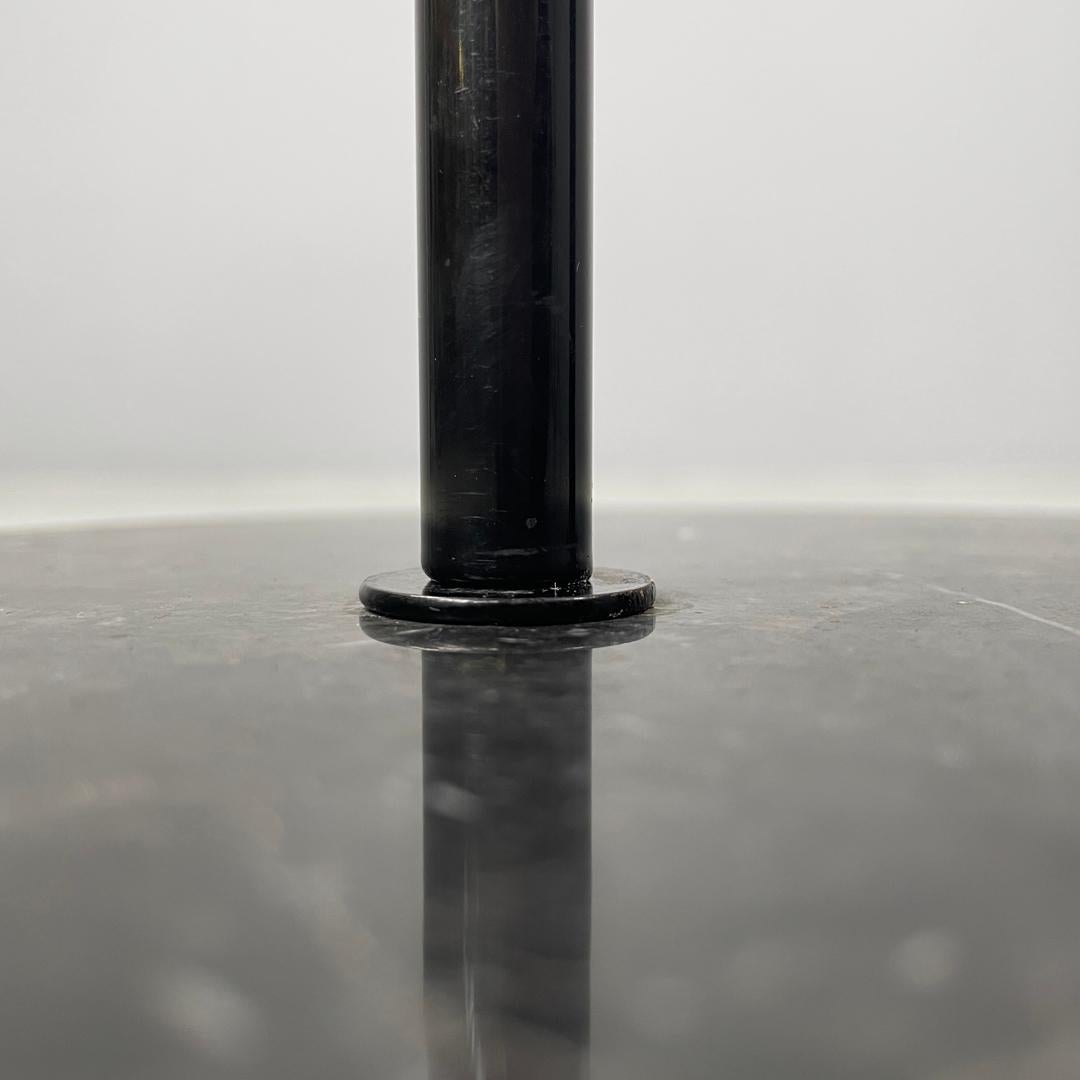 Tavolino moderno italiano con piano in vetro e base in marmo nero, anni '80 in vendita 6