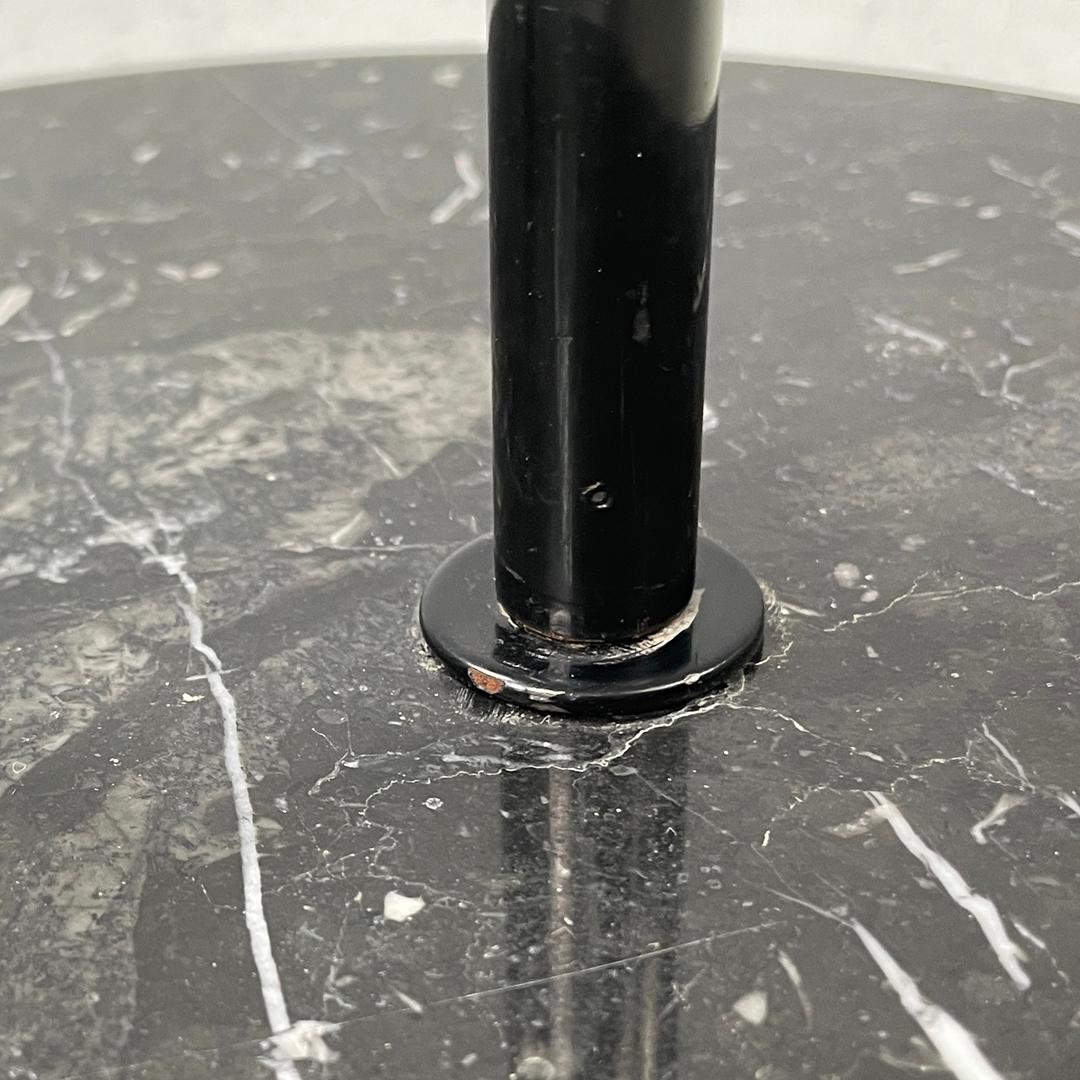 Tavolino moderno italiano con piano in vetro e base in marmo nero, anni '80 in vendita 7
