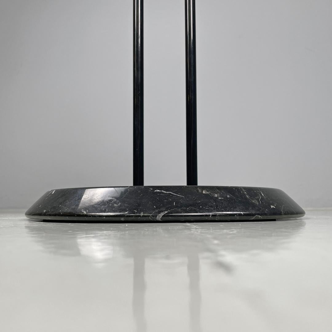Tavolino moderno italiano con piano in vetro e base in marmo nero, anni '80 in vendita 9