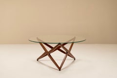 Vintage Italian Modern Round Coffee Table with Star-shaped Base by Angelo Ostuni, 1960s