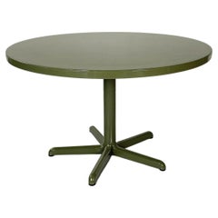 Table de salle à manger ronde italienne moderne en bois laqué vert Anonima Castelli, 1981