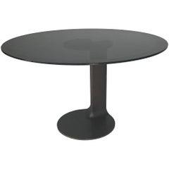 Italian modern round Dining table TL59 by Afra and Tobia Scarpa for Poggi, 1980s