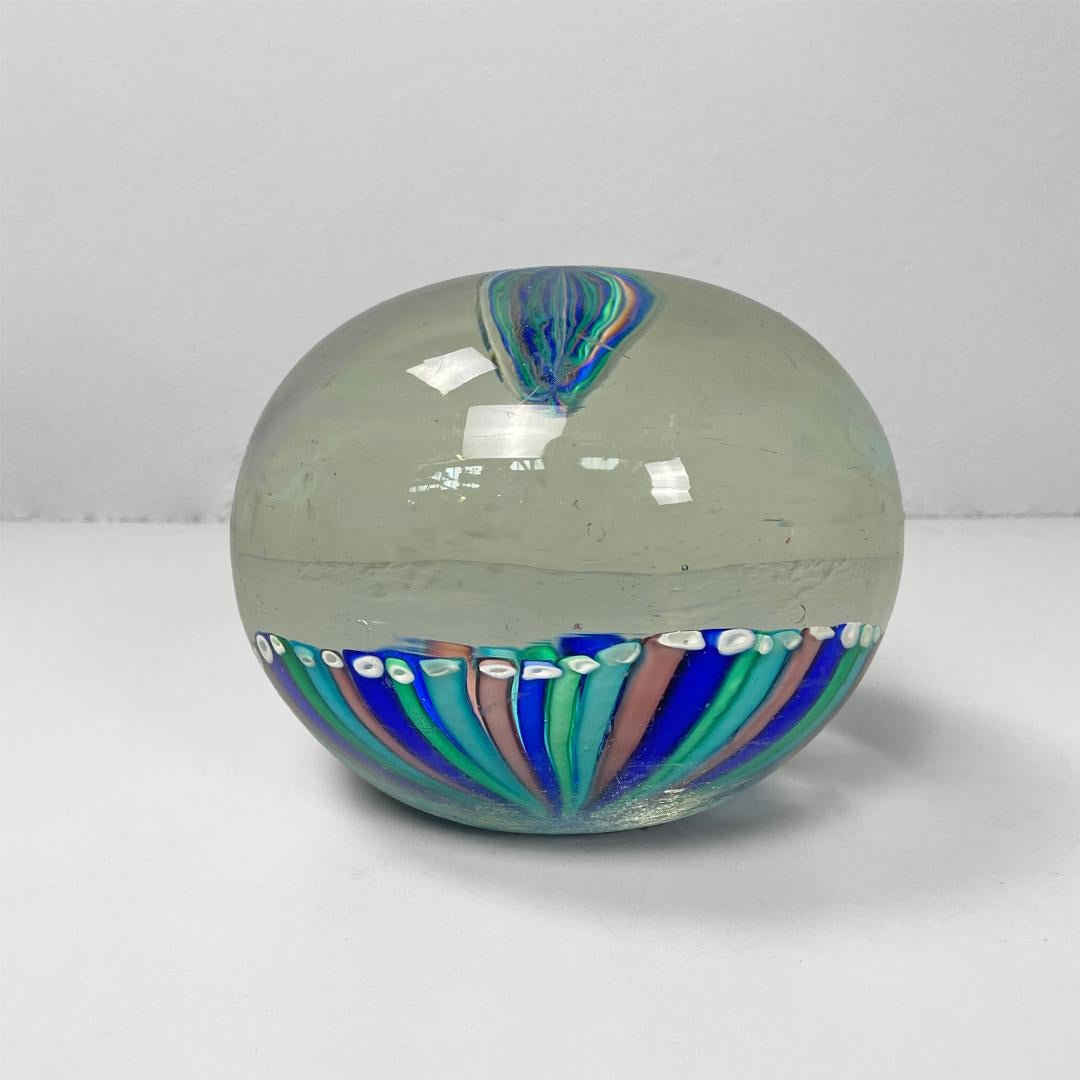 Italienischer moderner runder Türstopper aus mehrfarbigem Murano-Glas, 1980er Jahre im Angebot 8