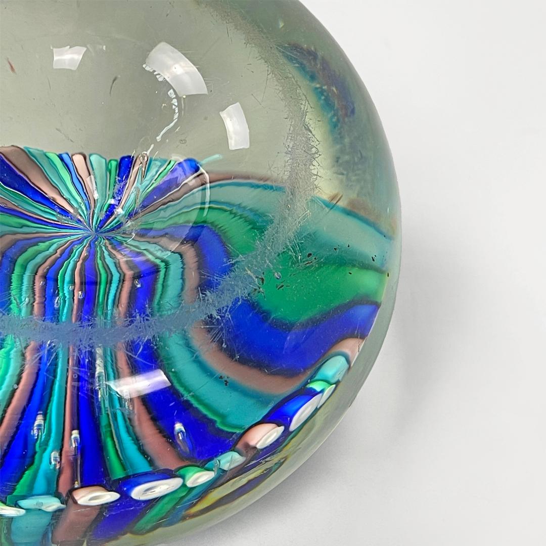 Italienischer moderner runder Türstopper aus mehrfarbigem Murano-Glas, 1980er Jahre im Angebot 1