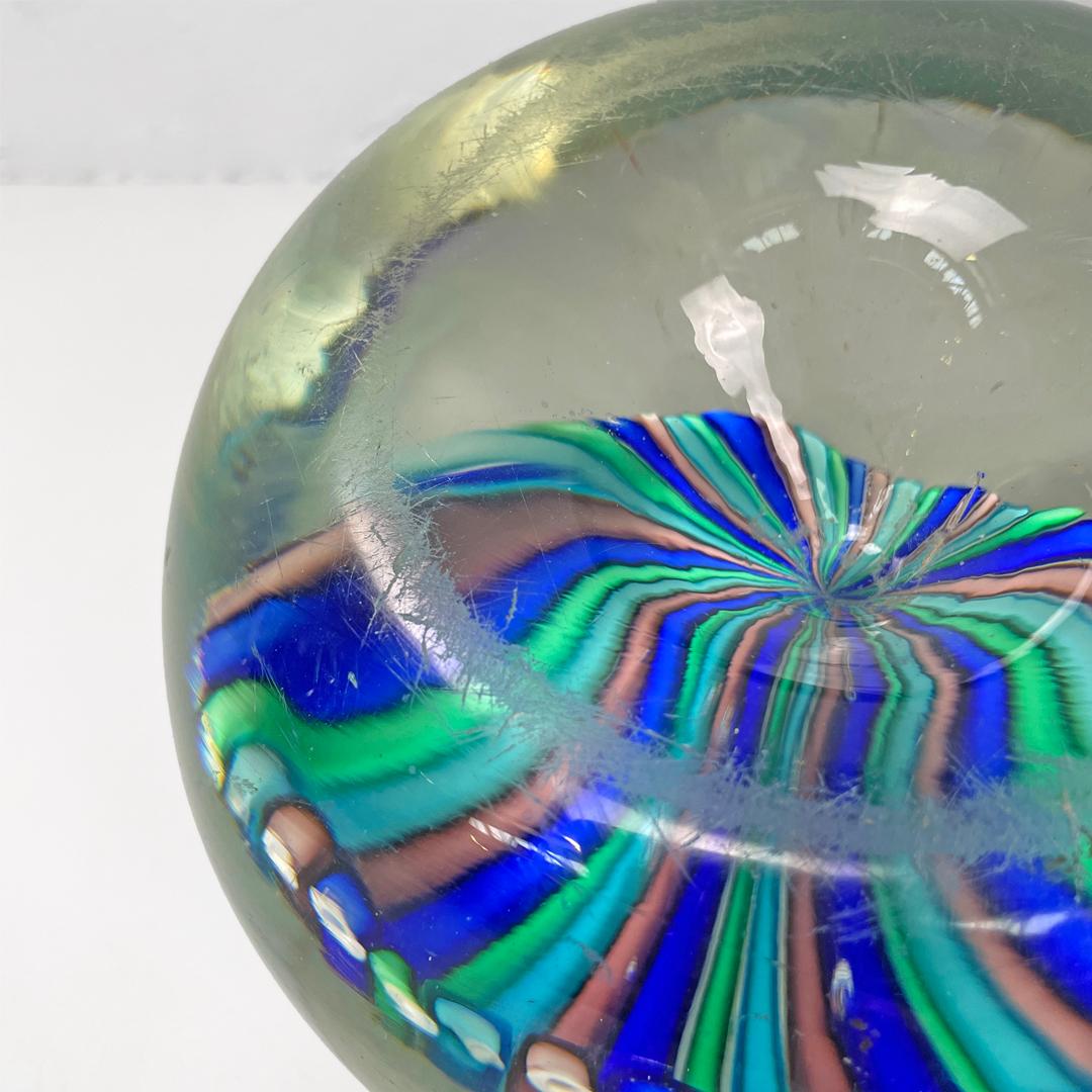 Italienischer moderner runder Türstopper aus mehrfarbigem Murano-Glas, 1980er Jahre im Angebot 2