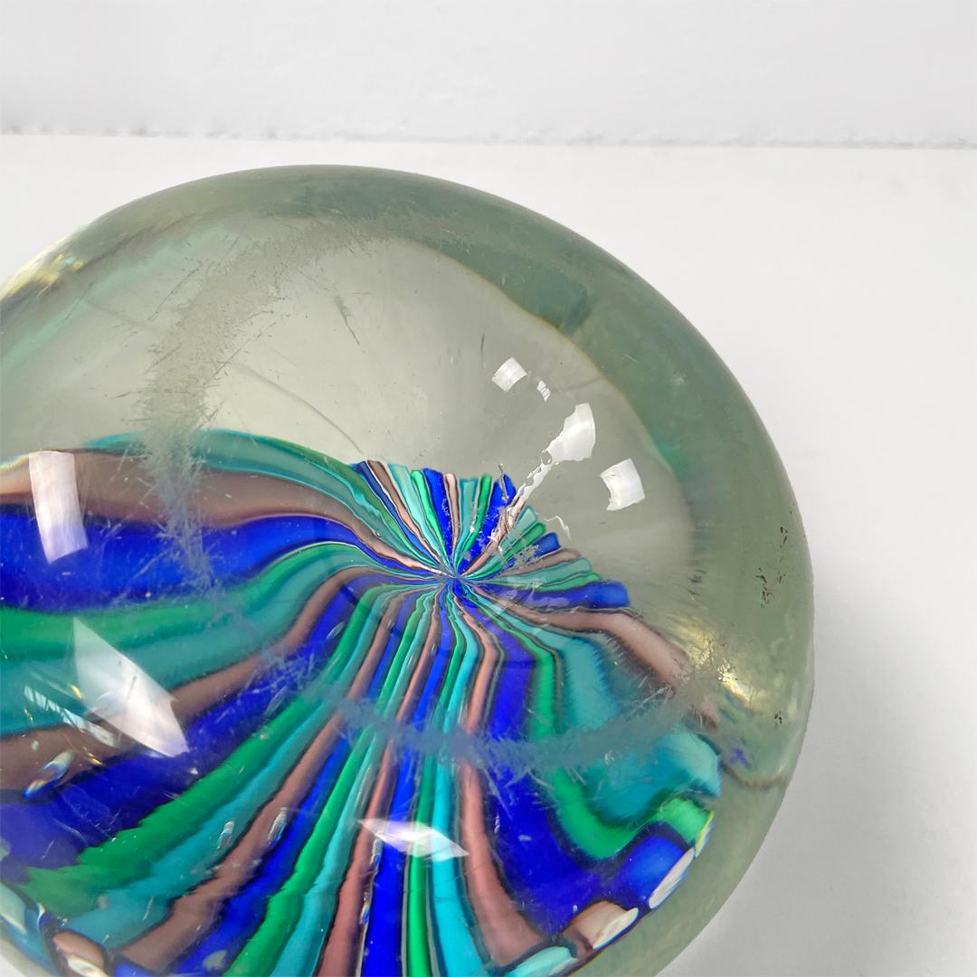 Italienischer moderner runder Türstopper aus mehrfarbigem Murano-Glas, 1980er Jahre im Angebot 3