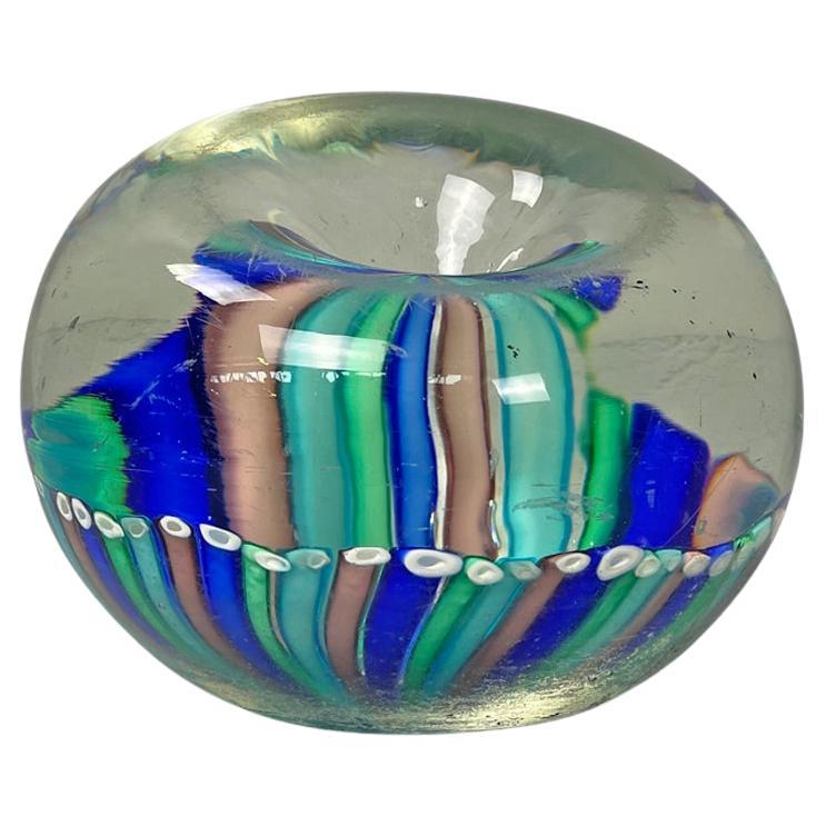Italienischer moderner runder Türstopper aus mehrfarbigem Murano-Glas, 1980er Jahre im Angebot