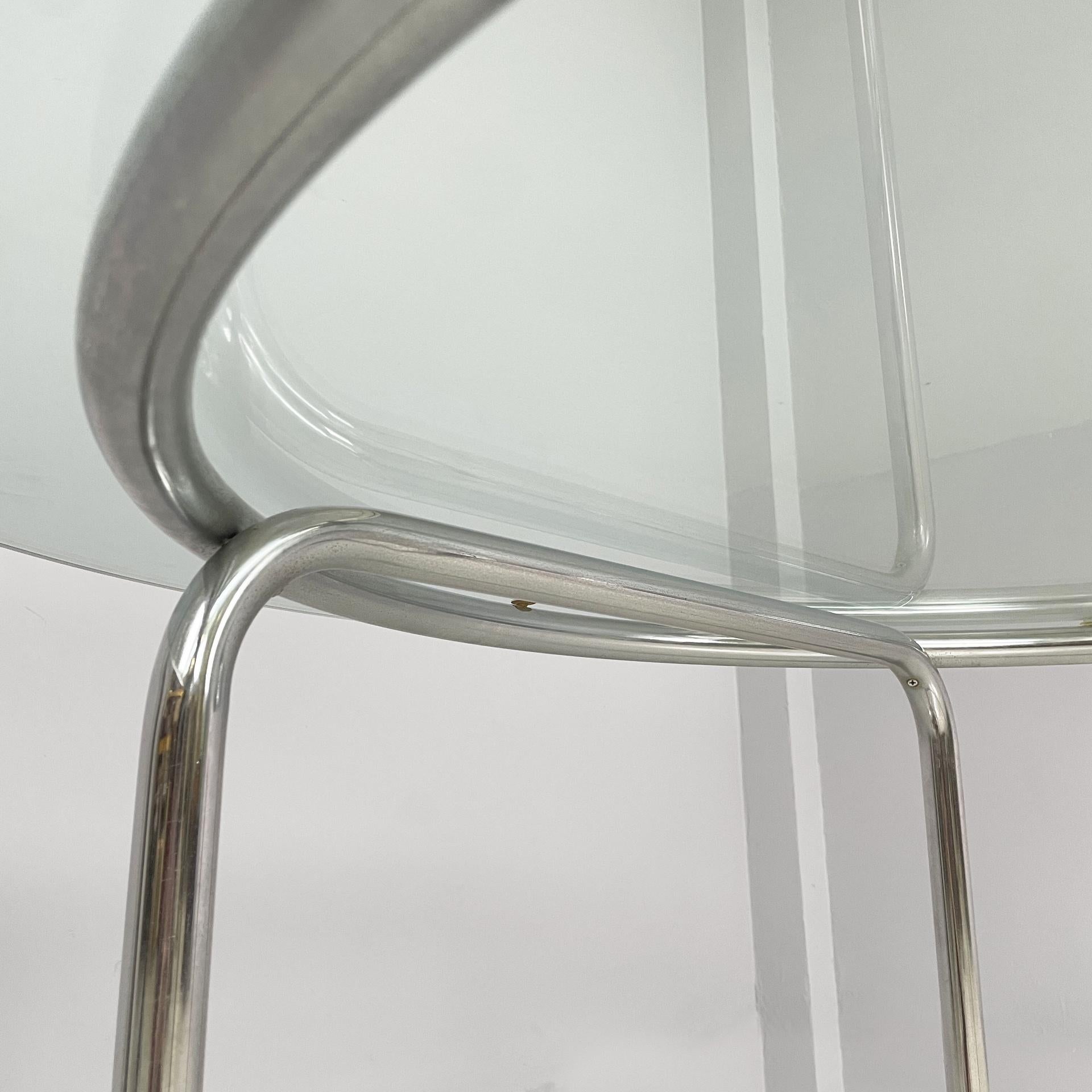 Italian modern round glass and steel dining table by Vittorio Introini, 1970s For Sale 4