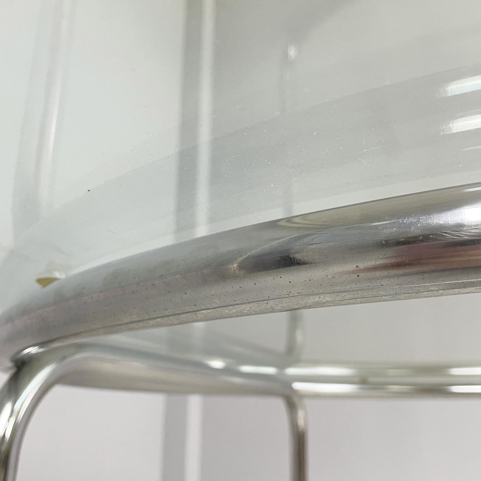 Italian modern round glass and steel dining table by Vittorio Introini, 1970s For Sale 5