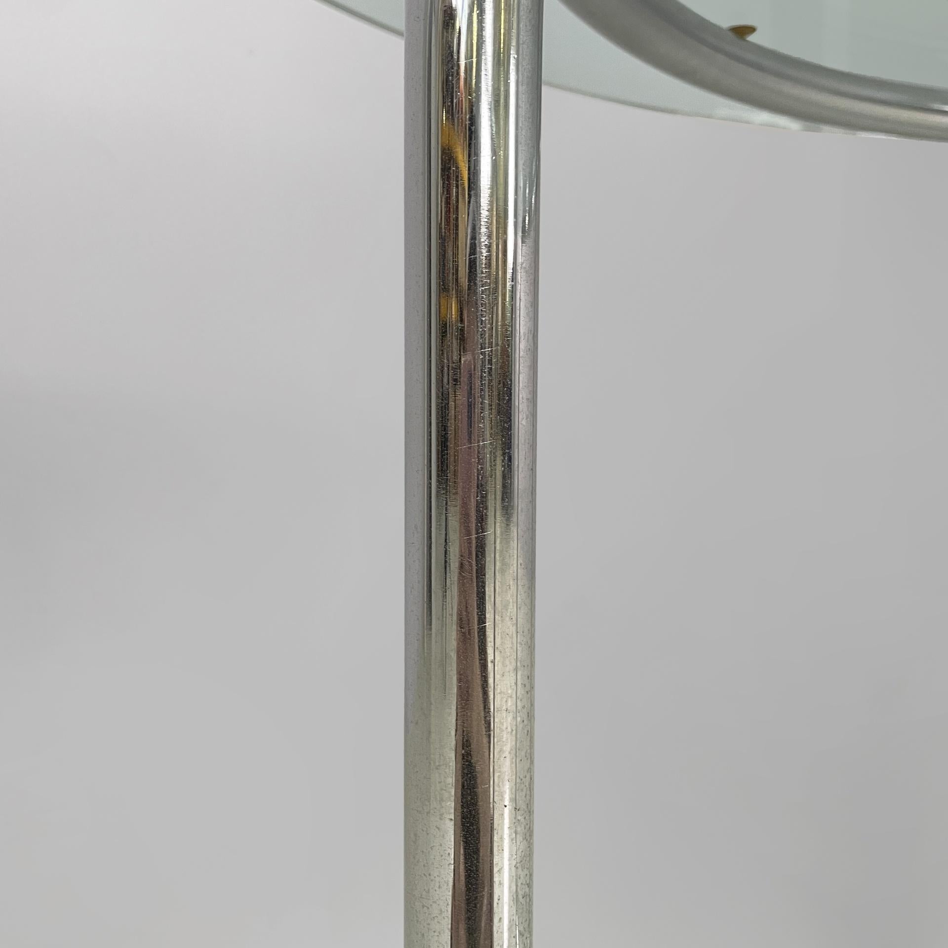 Italian modern round glass and steel dining table by Vittorio Introini, 1970s For Sale 6