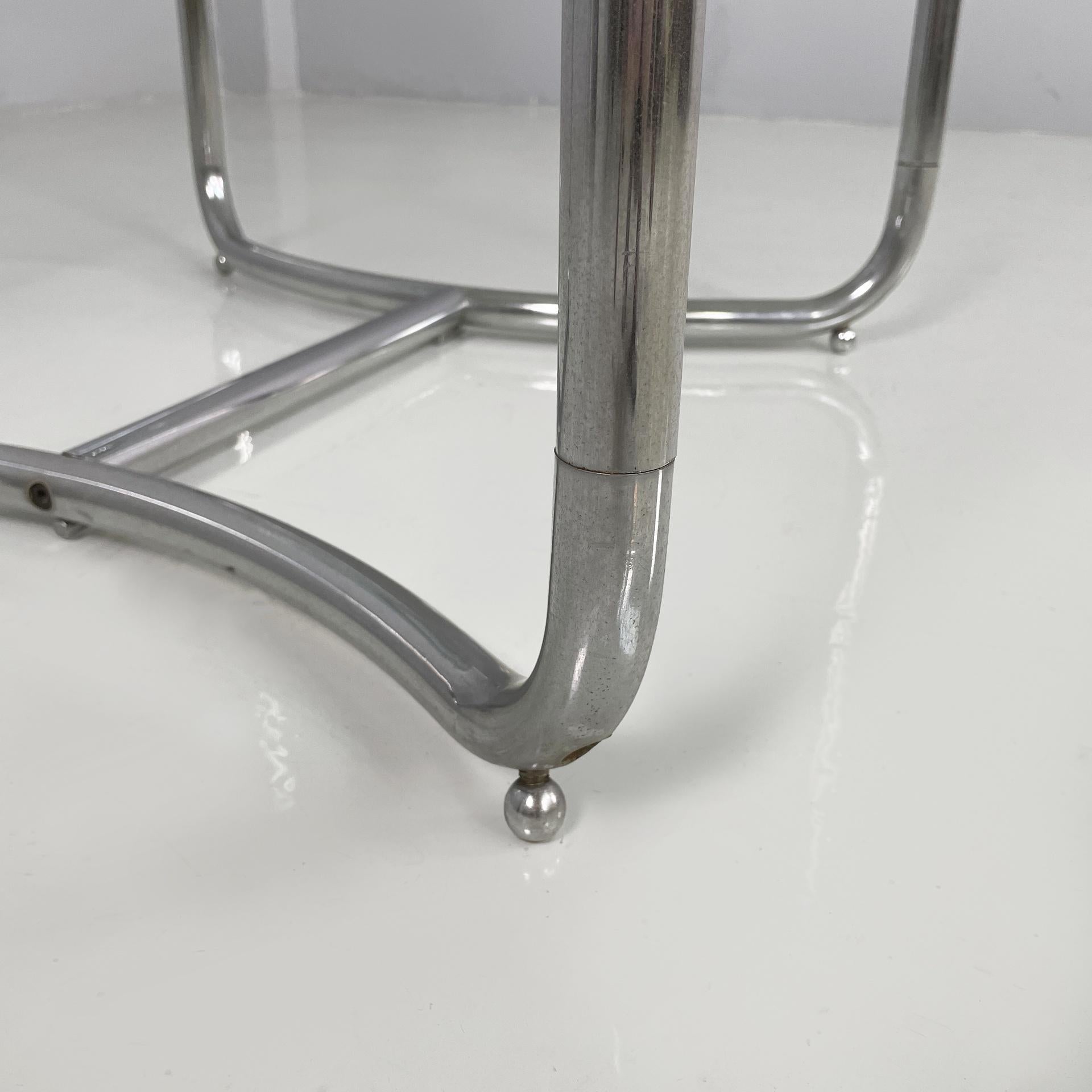 Italian modern round glass and steel dining table by Vittorio Introini, 1970s For Sale 7