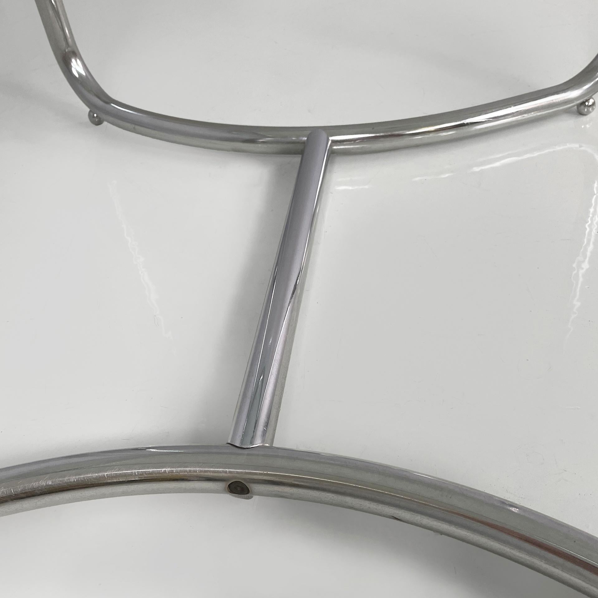 Italian modern round glass and steel dining table by Vittorio Introini, 1970s For Sale 8