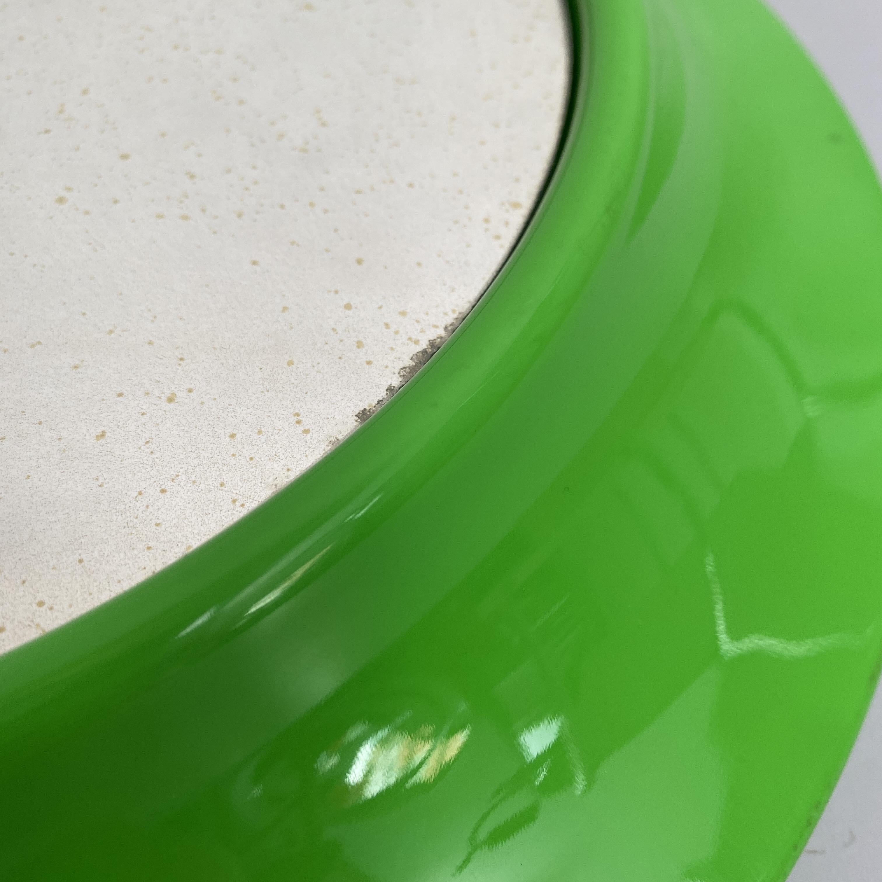 Italian Modern Round Green Plastic Mirror, 1980s 4