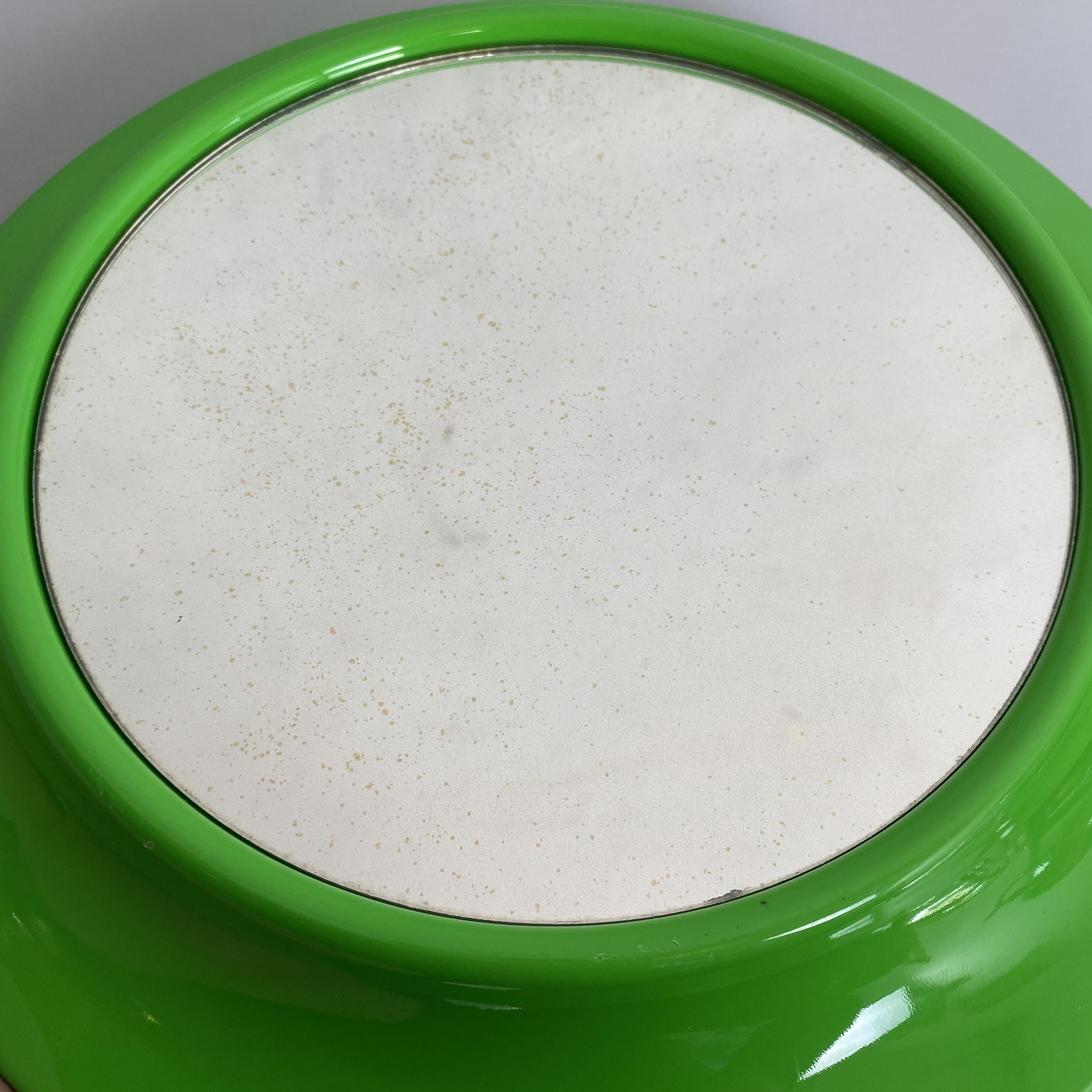 Italian Modern Round Green Plastic Mirror, 1980s 6