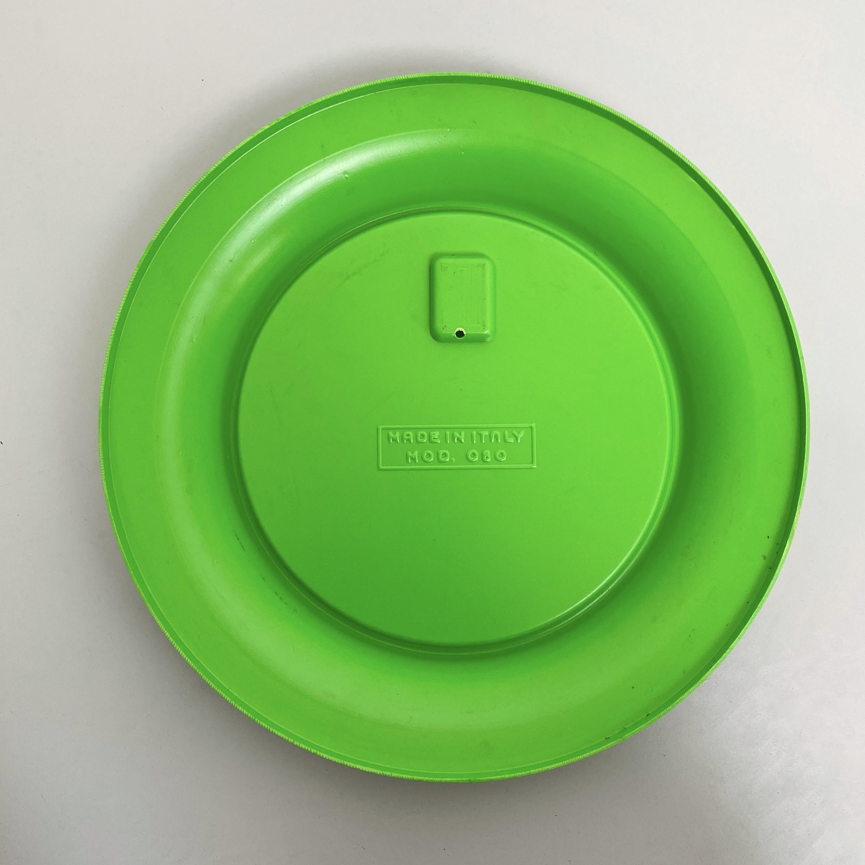 Italian Modern Round Green Plastic Mirror, 1980s 7