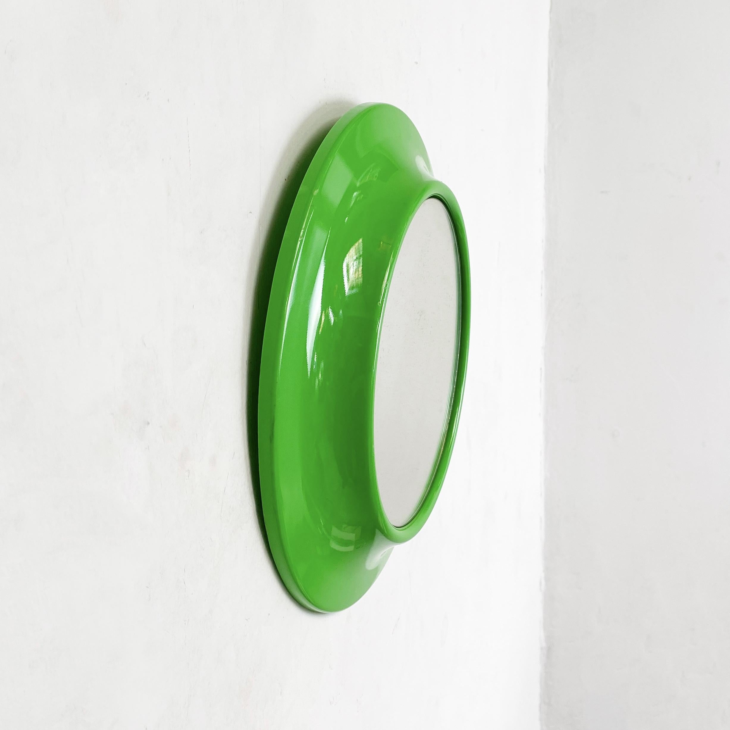 Late 20th Century Italian Modern Round Green Plastic Mirror, 1980s