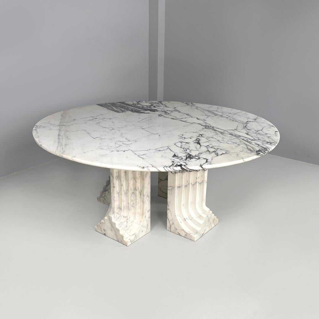 Fine XX secolo Tavolo moderno italiano rotondo in marmo Samo di Carlo Scarpa per Simon Gavina, anni '70 in vendita