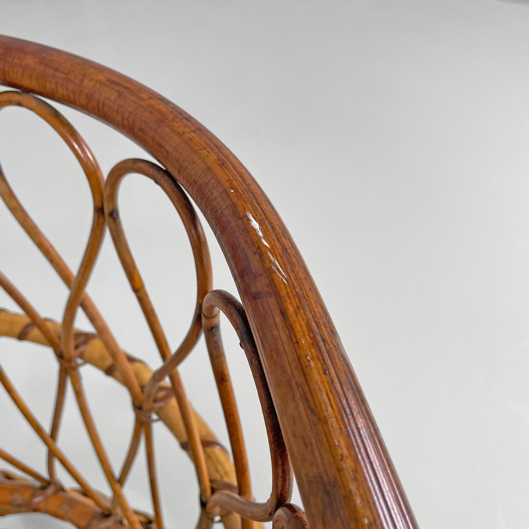 Fauteuils de cockpit modernes italiens en rotin avec décorations, 1970 en vente 4