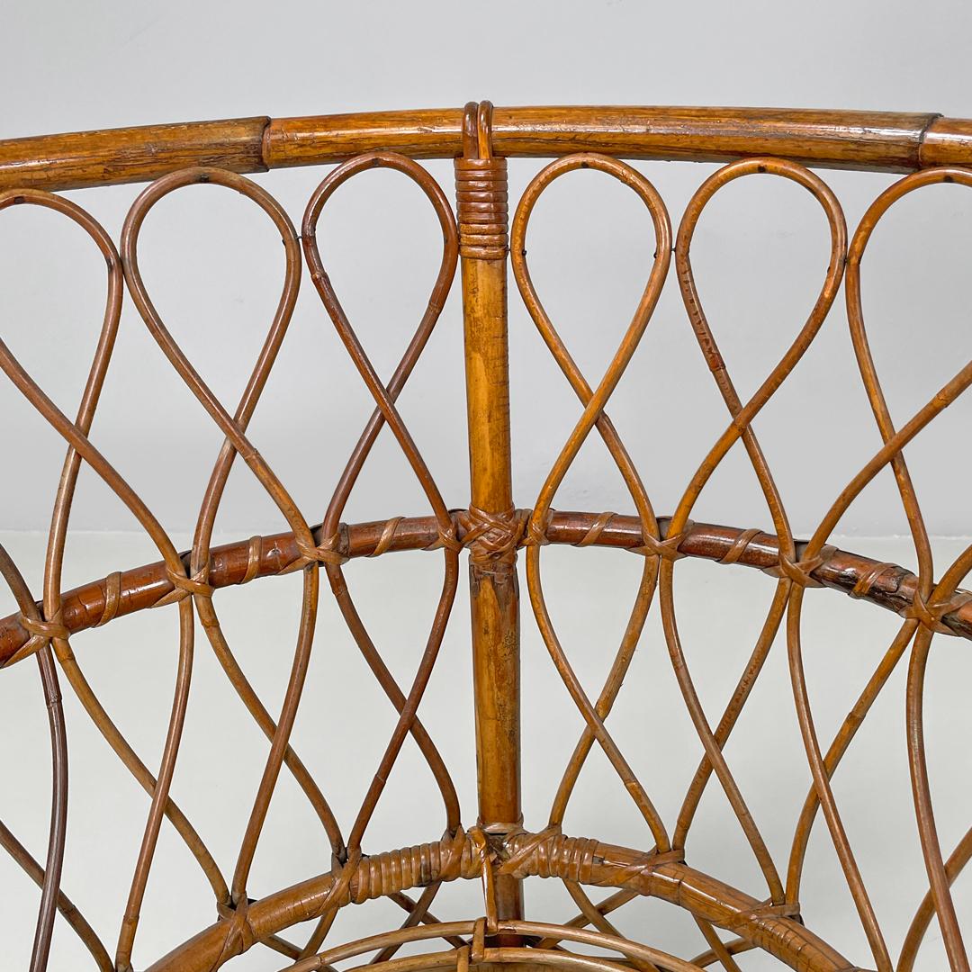 Fauteuils de cockpit modernes italiens en rotin avec décorations, 1970 en vente 6