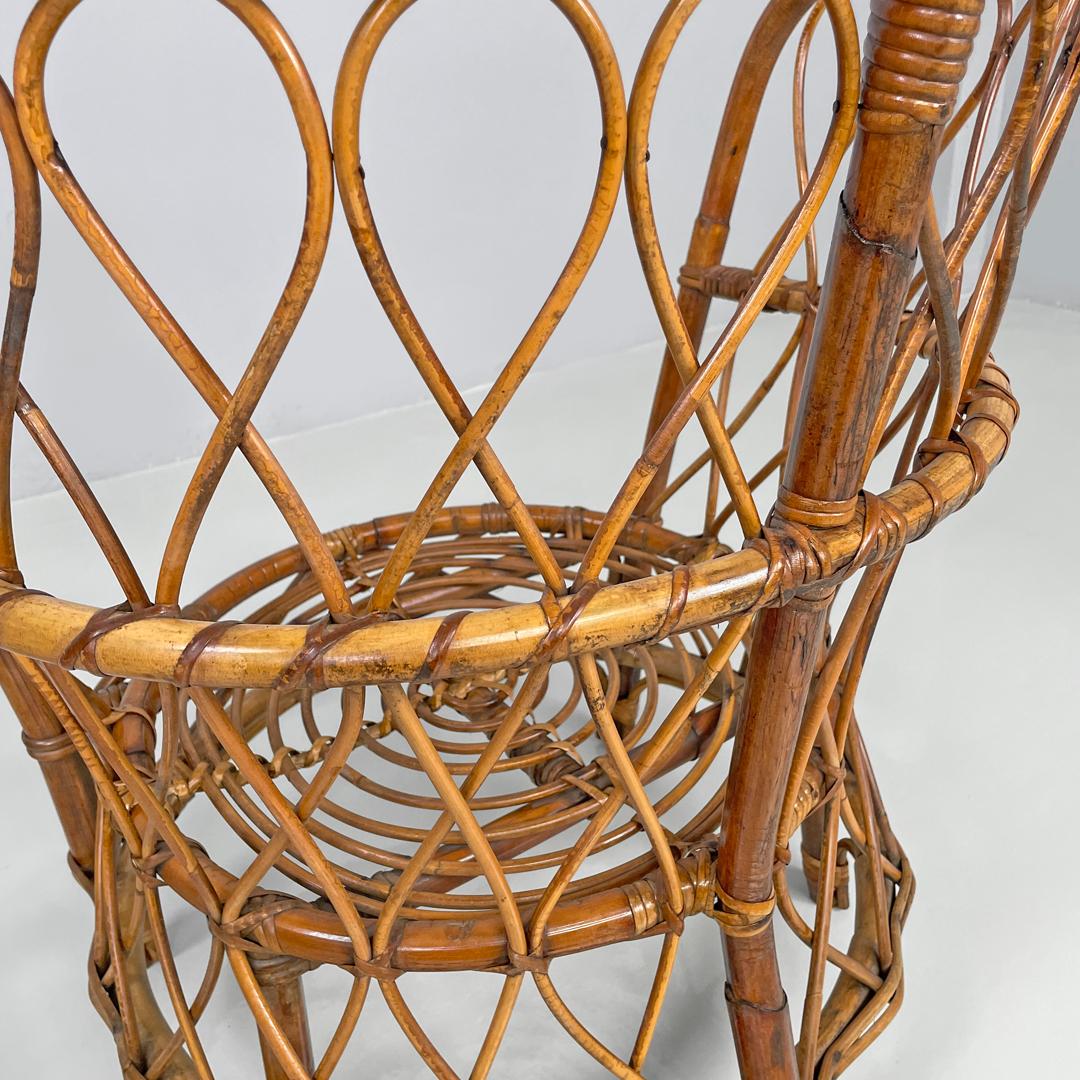 Fauteuils de cockpit modernes italiens en rotin avec décorations, 1970 en vente 8