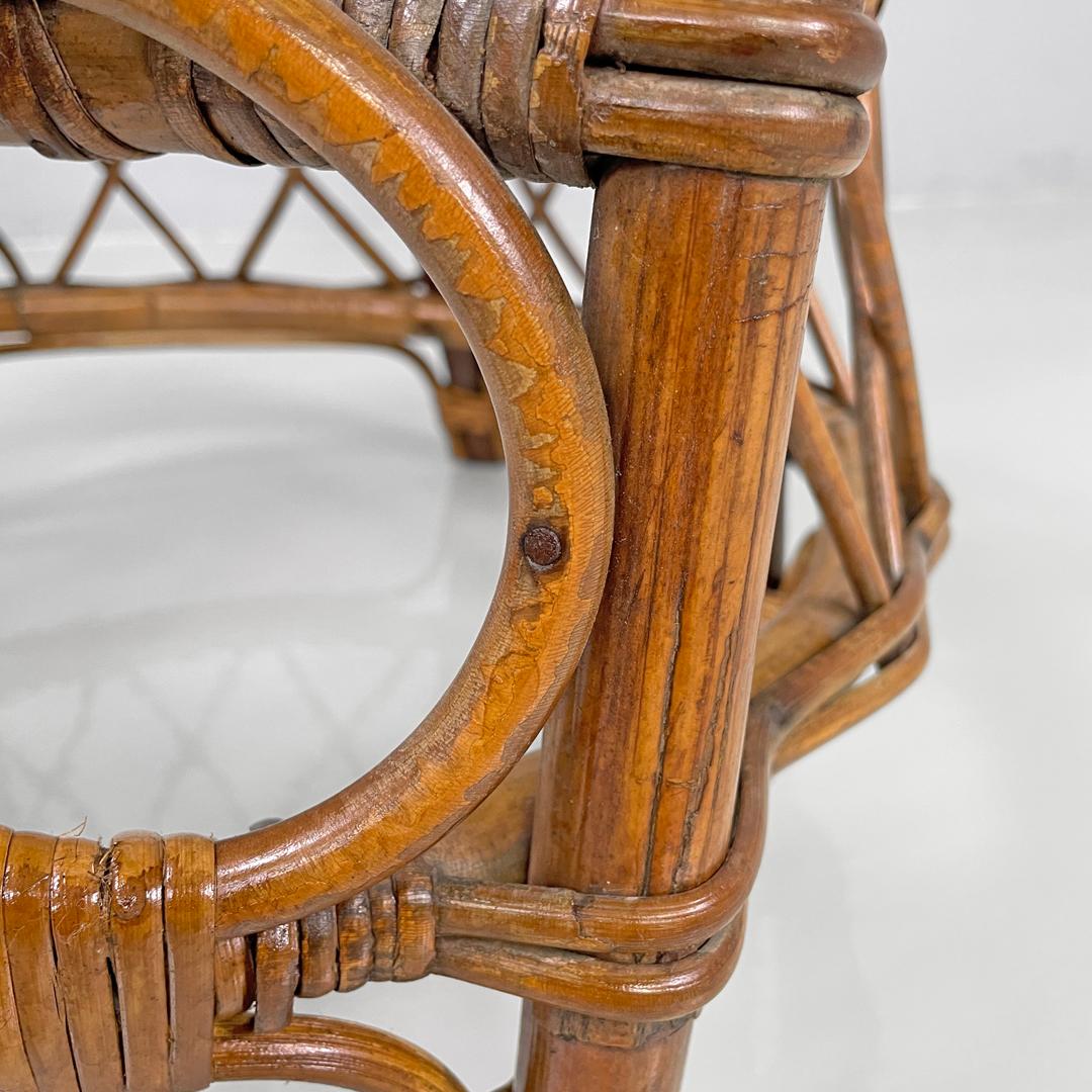 Fauteuils de cockpit modernes italiens en rotin avec décorations, 1970 en vente 11