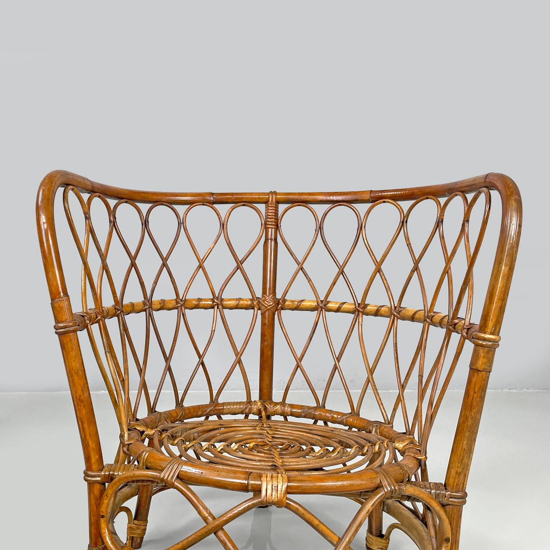 Fauteuils de cockpit modernes italiens en rotin avec décorations, 1970 en vente 2