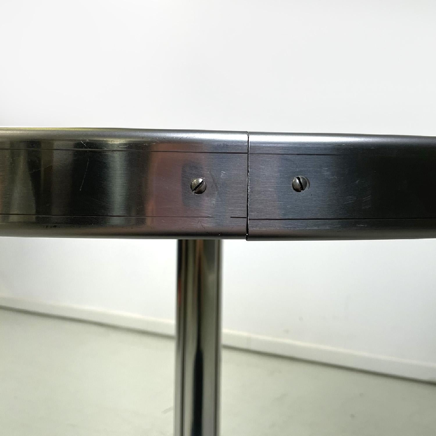 Late 20th Century Italian modern round steel dining table, 1970s For Sale