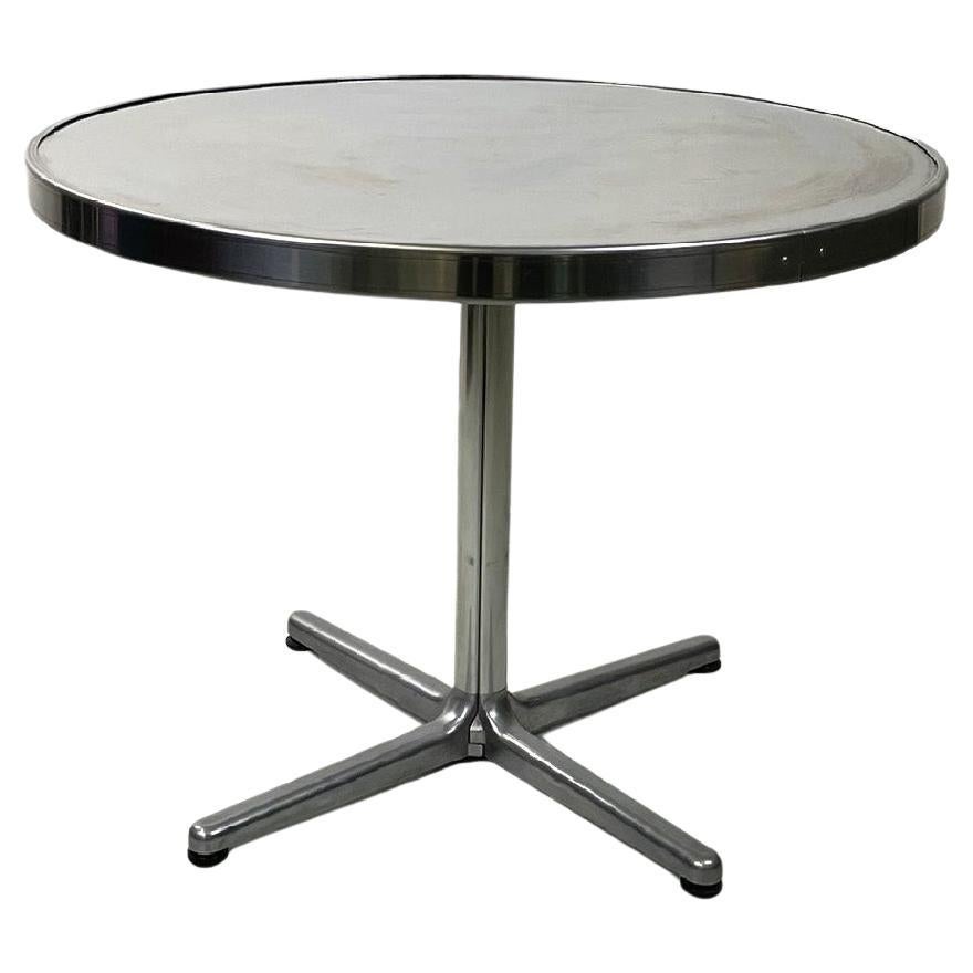 Italian modern round steel dining table, 1970s For Sale