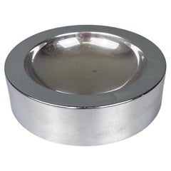 Vintage Italian modern round table ashtray in steel by Dada International Design, 1980s