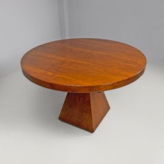 Italian modern round wooden table Chelsea by Vittorio Introini Saporiti, 1970s