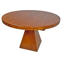 Italian modern round wooden table Chelsea by Vittorio Introini Saporiti, 1970s