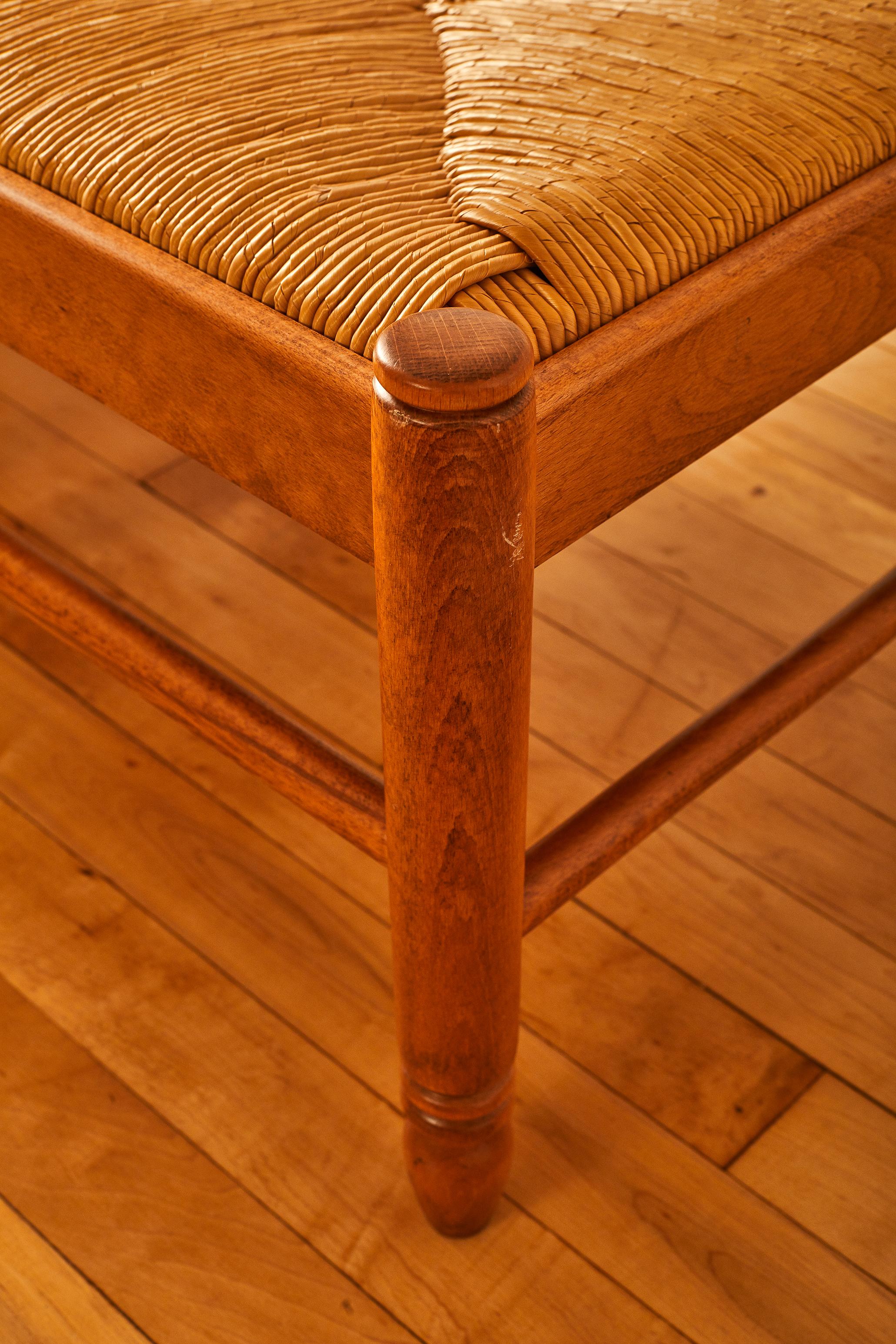Italian Modern Rush Ottoman Seat in the Manner of Charlotte Perriand 5