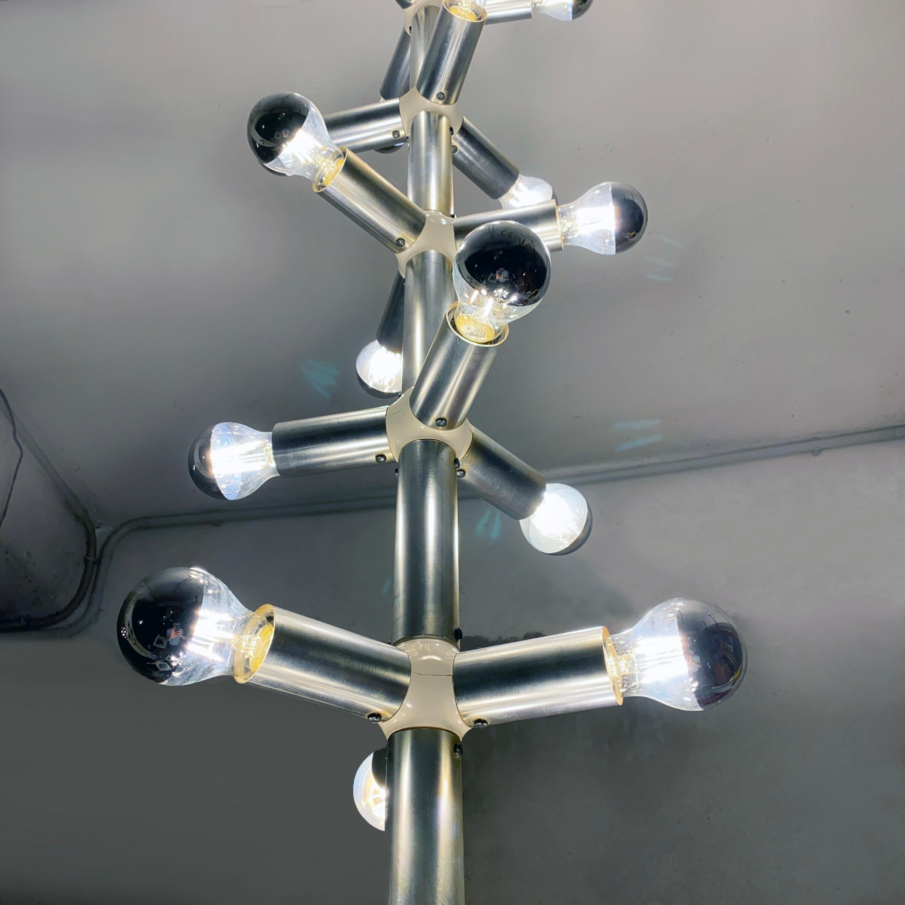 Modern Steel plastic Chandelier Atomic by Haussmann for Swiss Lamps, 1970s For Sale 9